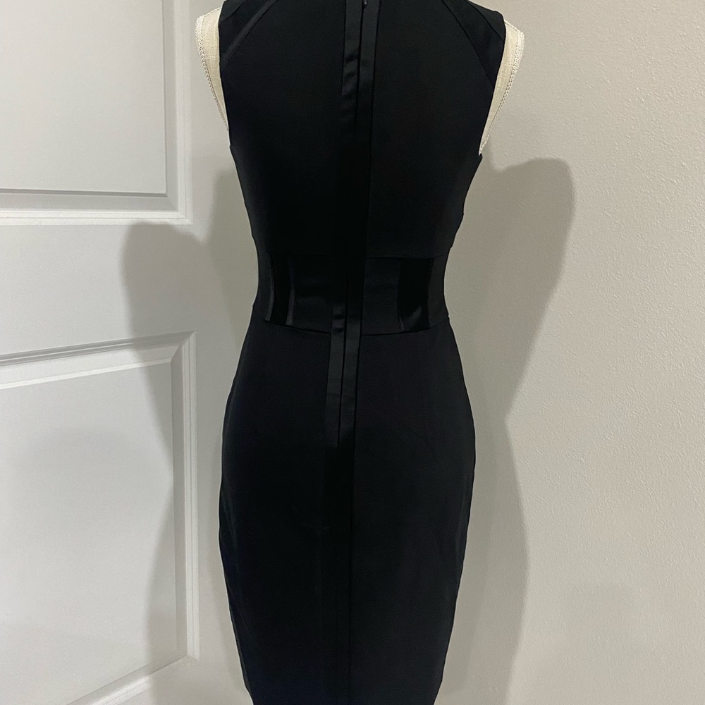 Cache Black Ruched V-Neck Sheath Dress - Picture 8 of 9